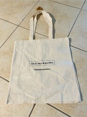 intimissimi Cream Cotton Logo Tote